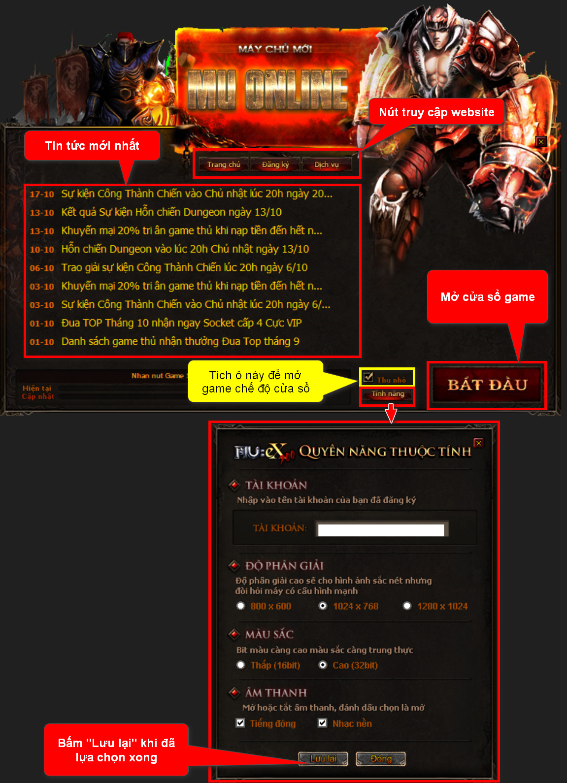 Giao diện Launcher Giao diện Launcher