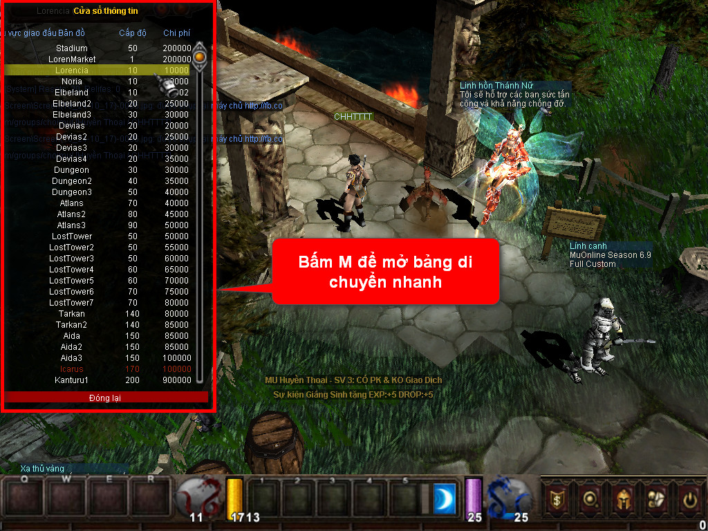 Chức năng chính của Game MU Hiệp Khách Chức năng chính của Game MU Hiệp Khách